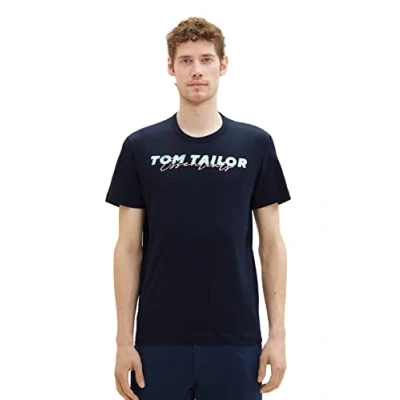 Abbildung von TOM Tailor Printed Tshirt print, Herren, Größe: Large, Sky captain blue