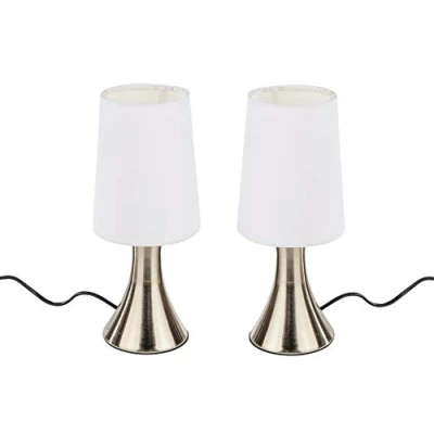 Abbildung von Spetebo Tischleuchte LED Touchlampe 2er Set in weiß 30 x 12 cm, 3 Helligkeitsstufen, E14, wählbar, Tischlampe mit Helligkeiststufen