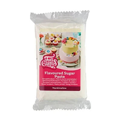 Abbildung von FunCakes Geschmacksfondant Marshmallow: Einfach zu verwenden, glatt, flexibel, weich und biegsam, perfekt zum Dekorieren von Kuchen, koscher glutenfrei. 250 g