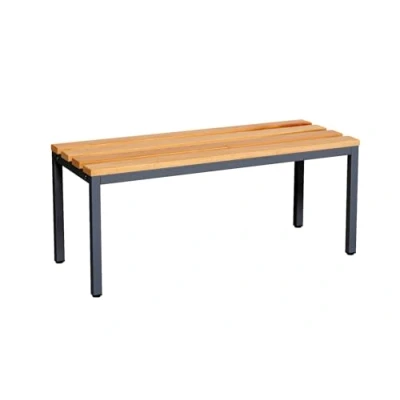 Abbildung von furni24 Sitzbank für Umkleideräume BxHxT: 100x42x40 cm, Umkleidesitzbank, Umkleidebank, Garderobenbank, Sportbank, Bank mit Echtholz Fitnessstudio