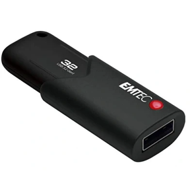 Abbildung von EMTEC USB Stick 3.0 (3.2) Click Secure B120, 32 GB Flash Laufwerk, externer Speicher, 100 MB/S, Schreiben 20 mit AES260 Software, Schwarz