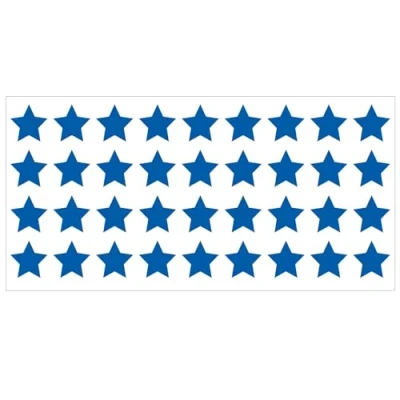 Abbildung von easydruck24de Reflektierendes Aufkleber Set Sterne 36 Stück blau ca. 2 cm pro Reflexion Leucht Sticker für Bike Fahrrad Helm Auto Sicherheit im Dunkeln Kinder Reflex_006