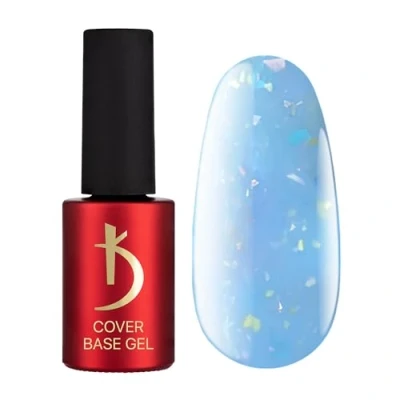 Abbildung von K Professional Base Coat Gel Cover Blue Flakes Camouflage 7ml Unterlack UV Nagellack Nägel Blau Flocken Tarnfarbe Glitzern Confetti LED