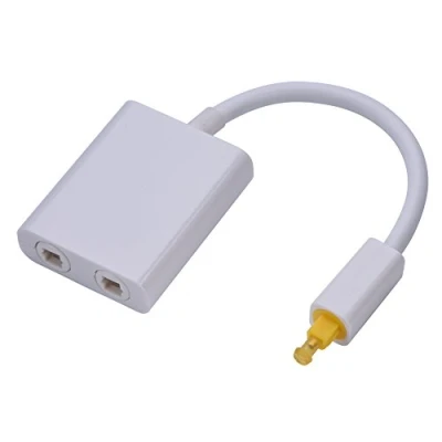 Abbildung von Audio Splitter, digitaler optischer Splitter Adapter mit Zwei Anschlüssen Toslink Kabel 1 zu 2 für CD Player, DVD Player (Weiß)