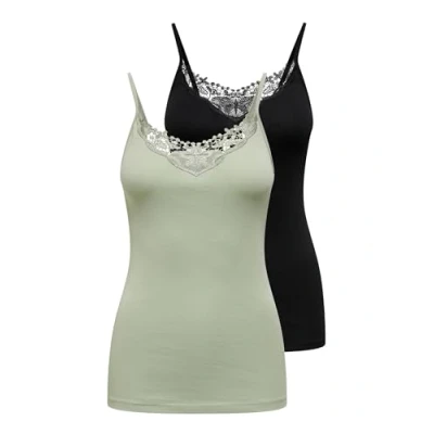 Abbildung von ONLY Onlkira LIFE Singlet 2 PACK Top, Damen, Größe: XS, Desert sage/black