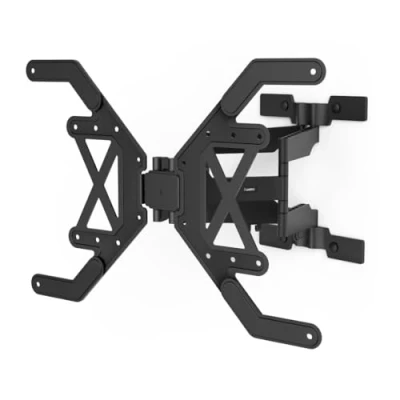 Abbildung von Hama TV Wandhalterung schwenkbar, neigbar, slim (TV 37 90 Zoll, VESA 100x100 bis 600x400, 40kg, ausziehbare Halterung, Kabelmanager, mit fischer Dübeln) schwarz