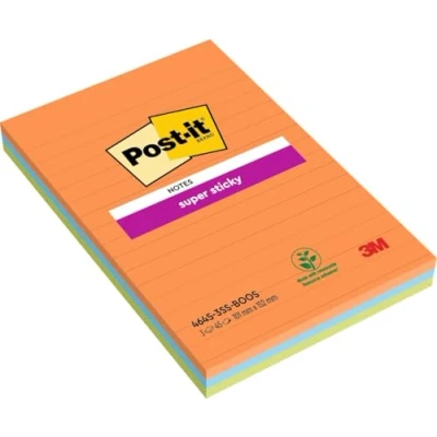 Abbildung von Post it Super Sticky XXL, BOOST, liniert, 101x152mm, 3x45 Blatt 1 Pkg