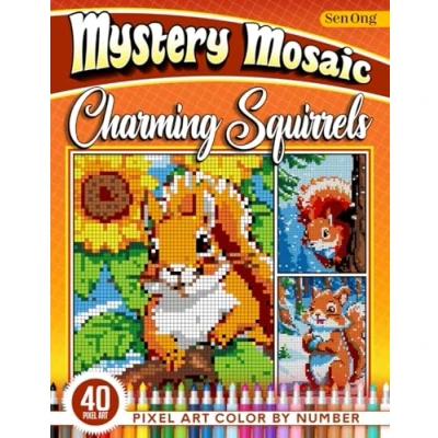 Abbildung von Charming Squirrels Mystery Mosaics Color by Number: 40 Pixel Art Scenes Through the Seasons