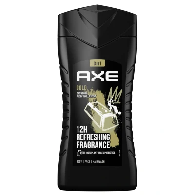 Abbildung von Axe Gold 3in1 Duschgel Herren 4er Pack dermatologisch getestet 12h angenehmer Duft auf Pflanzenbasis (4 x 250 ml)