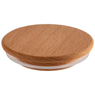 Abbildung von APS 82363 12 er set WECK Gläser Deckel aus Holz mit Silikondichtung, Ø 7 cm, für 82245 &amp; 82246 passend