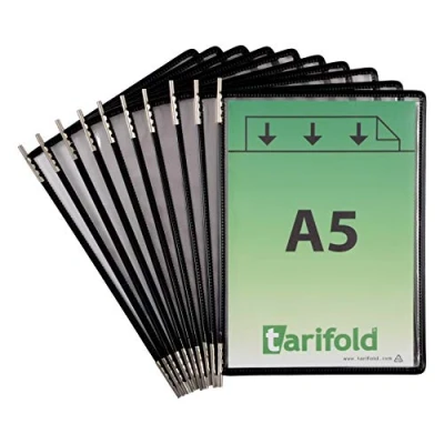 Abbildung von Tarifold Sichttafel A5 schwarz 10 Stück mit 5 Aufsteckreitern 25mm