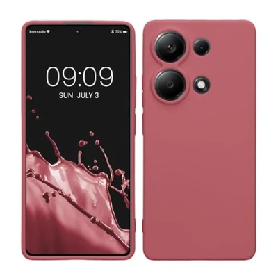 Abbildung von kwmobile Handyhülle kompatibel mit Xiaomi Redmi Note 13 Pro 4G Hülle Handy Case aus weichem Silikon in Dark Rose