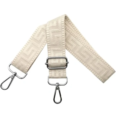 Abbildung von Schultergurt für Tasche Taschengurte zum Wechseln, Verstellbar Taschengurt Breit 3.8cm mit Silber Karabiner Taschenband Schulterriemen Tragegurt Handtaschen Damen, Rein beige, K27