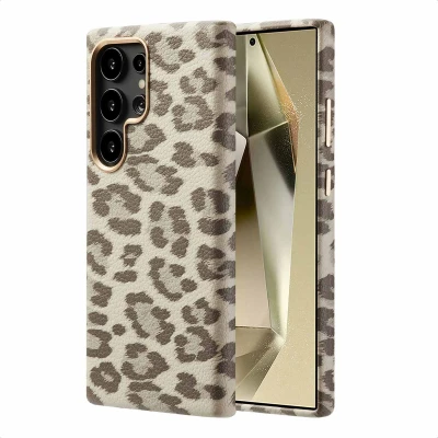 Abbildung von Samsung Galaxy S24 Ultra Hülle MagSafe Kunstleder Selencia Backcover Handyhülle Beige