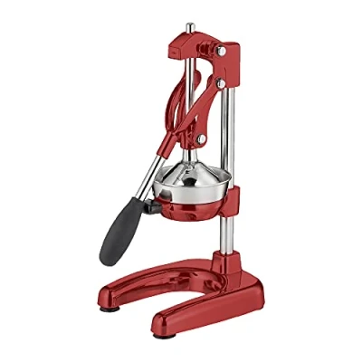 Abbildung von Cilio LIVORNO Granatapfel Presse, Saftpresse Manuell rostfreier Edelstahl Rot Profi Fruchtpresse Zitruspresse Handpresse für 25% mehr Saft geringer Kraftaufwand 18 x 25 48 cm