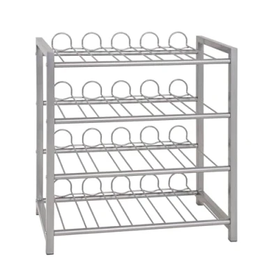 Abbildung von HAKU Möbel Flaschenregal alu, Metall Maße: B 54 cm x H 60 T 31 cm, Style: Modern