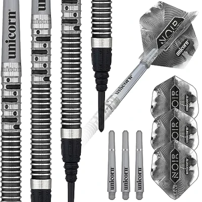 Abbildung von Unicorn Phase 5 Noir Dartpfeil, schwarz/Silber, 20 g