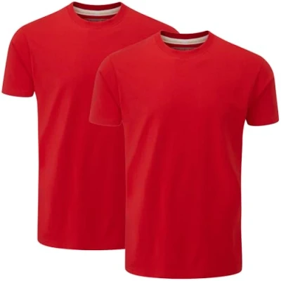 Abbildung von Charles Wilson 2er Packung T Shirts mit Rundhalsausschnitt (XL, Samba Red (0824))