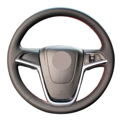 Abbildung von IPUDIS Hand Naehstiches Leder Auto Lenkradbezug Für Opel Astra J Meriva B Zafira C Vauxhall 2009 2010 20 rutschfest und Weich Lenkradschoner Zubehör