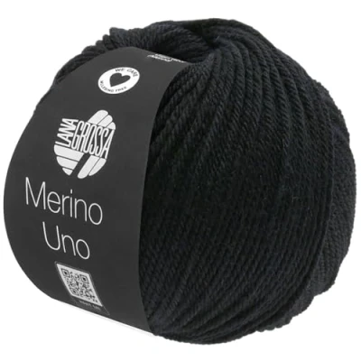 Abbildung von LANA GROSSA Merino Uno 0013 schwarz Häkelwolle, 125 m