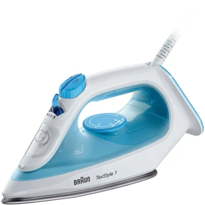 Abbildung von Braun Dampfbügeleisen &quot;TexStyle 1 SI 1050 BL&quot;, 2000 W, mit SuperCeramic Bügelsohle, Watt, Blau