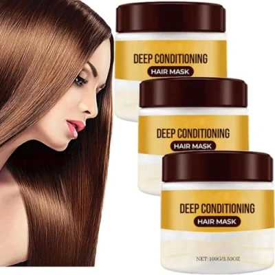 Abbildung von Luxurious Deep Conditioning Hair Mask, Repair Keratin Haarmaske, Arganöl Haare Kollagen für Trocken Beschädigte Haare, Geschädigtes Haar (3PC)