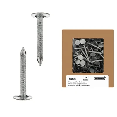 Abbildung von HELPMATE Dachpappennägel 2,5x25 mm mechanisch verzinkt 400g Dachpappstifte Typ B Dachpappnägel DIN 1160 Dachnägel ideal für Dachpappe, Kunststoffplanen &amp; Schiefernplatten (8092918)