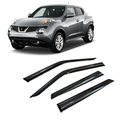 Abbildung von Rumplex Windabweiser Luftabweiser Regenabweiser Seitenfensterabweiser Kompatibel mit Nissan Juke 2011 2019 Autofenster Regenschutz Anklebbare Deflektoren 4 Stück