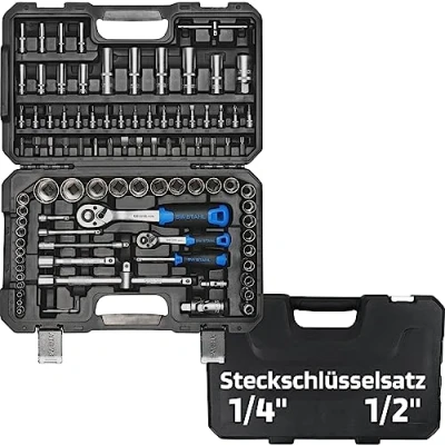Abbildung von SW Stahl 07797L Steckschlüsseleinsatz Set 97 Innensechskant, Torx, Kreuzschlitz (PH), Schlitz, Innenvierkant Chrom Vanadium mit Ratschenfunktion