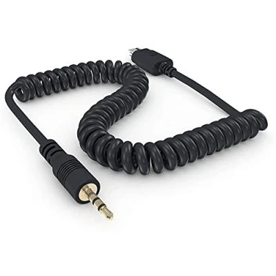 Abbildung von ayex Spiral Adapterkabel Passend für z.B. Timer Fernauslöser an Nikon (DC2) Z7, Z6, D7500, D7200, D7100, D610, D600, D90, D5600, P7700, D3300, D3100, DF, Coolpix A u.v.m.
