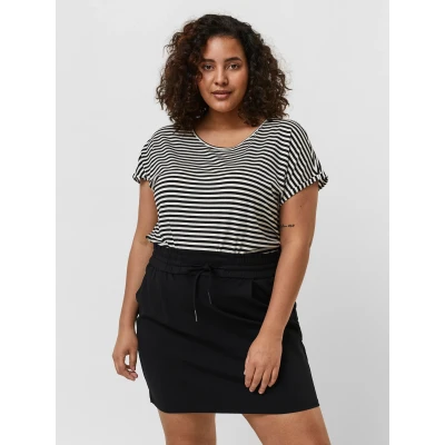 Abbildung von Vero Moda Curve Vmava Tshirt print, Damen, Größe: 48/50, Black/pristine