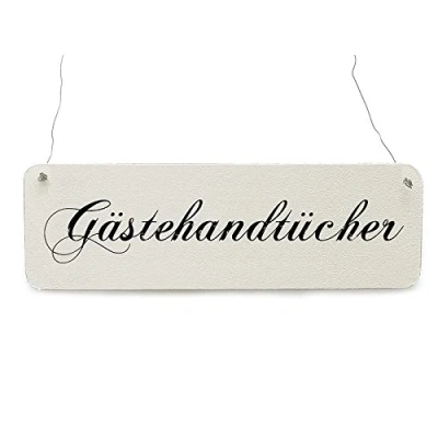 Abbildung von Interluxe Shabby Vintage Schild Türschild GÄSTEHANDTÜCHER Holzschild Hotel Ferienwohnung Hinweisschild für Gäste