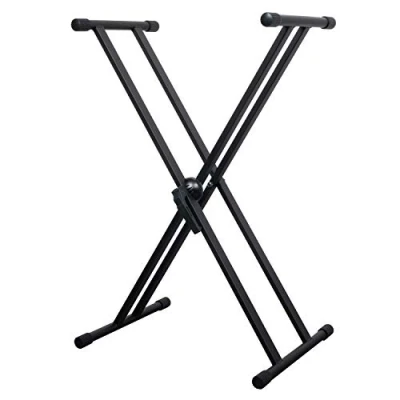 Abbildung von CASCHA Double X Frame Keyboard Ständer höhenverstellbar aus Metall I Stand Gestell für klappbar E Piano schwarz Kinder &amp; Erwachsene Synthesizer Zubehör