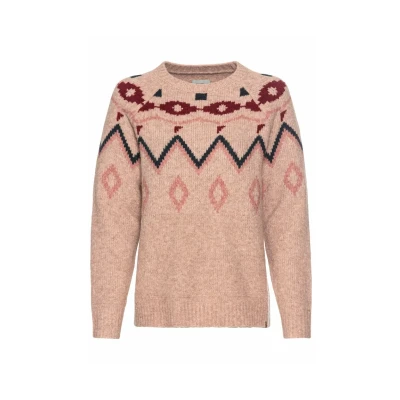 Abbildung von camel active MIT Norwegermuster Strickpullover, Damen, Größe: XL, Sepia rose