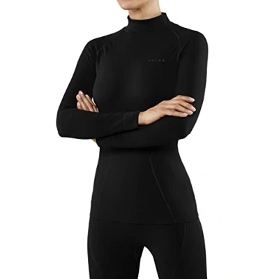 Abbildung von FALKE Damen Baselayer Shirt Maximum Warm High Neck W L/s Sh Funktionsmaterial schnelltrocknend 1 Stück, Schwarz Black 3000, M