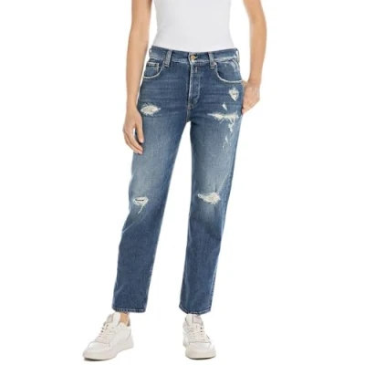Abbildung von Replay Maijke Pants Jeans Straight Leg, Damen, Größe: 27x32, Medium blue