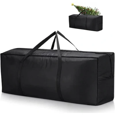 Abbildung von Kingling Aufbewahrungstasche für Gartenauflagen, Auflagentasche Geeignet Gartenmöbel Matten, Weihnachtsbäume, Gartenpolster Schwarz 173x76x51cm