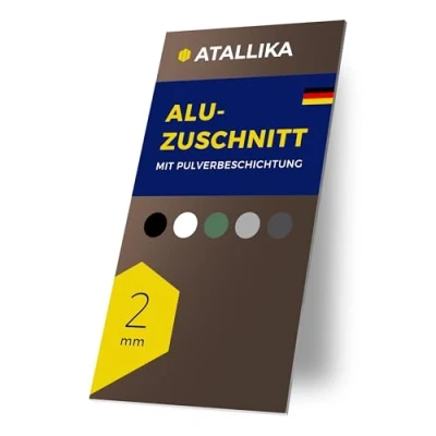 Abbildung von ATALLIKA Aluminium Platte beschichtet [Sepia Braun, 1000x150 mm] 2mm dickes Alublech mit einseitiger Pulver Beschichtung [wetterfest, Outdoor &amp; Indoor] präziser Blech Zuschnitt aus Deutschland