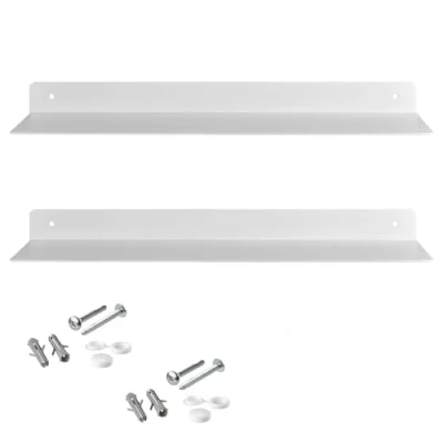 Abbildung von SOTECH 2er Set Design Wandboard Hover III 350 x 130 30 mm weiß, Wandmontage, Badregal inkl. Befestigungsset, Moderne Ablage für die Wand in Bad Küche oder Wohnzimmer