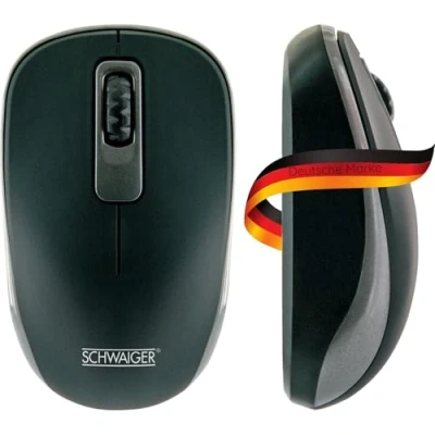 Abbildung von SCHWAIGER OM1000 Kabellose Maus Funkmaus PC mit USB Empfänger Wireless optisch Softtouch Plug&amp;Play 2.4GHz
