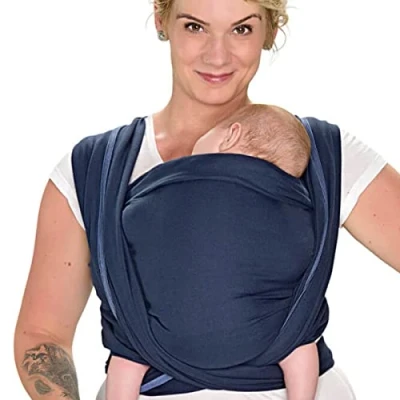 Abbildung von Hoppediz Baby Tragetuch ab Geburt, Neugeboren bis Kleinkind, 100% Baumwolle, Helsinki 5,40 m