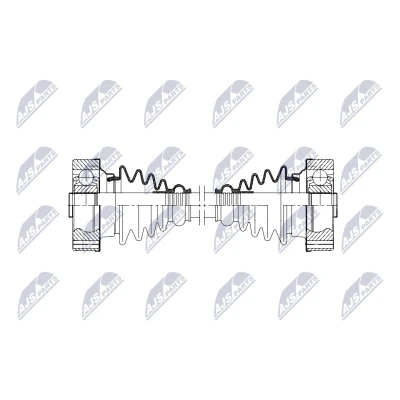 Abbildung von NTY NPW VW 198 Antriebswelle Hinterachse links, rechts 540mm Schaltgetriebe VOLKSWAGEN: TRANSPORTER 3 Bus, Kasten