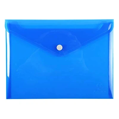 Abbildung von Exacompta 34440E Hülle Iderama mit Druckknopfverschluss aus flexiblem Kunststoff DIN A5 1 Stück Zufallsfarbe ideal für Büromaterial und Accesoires Federtasche Dokumentenmatte Etui
