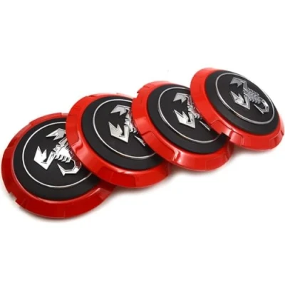 Abbildung von 4 Stück Auto Radnabenkappen für Abarth 500 133mm,nabendeckel, Radkappen mit Logo, Radnaben Mittel Abdeckungen Radnabendeckel Felgenkappen Autozubehör Wasserdicht Staub