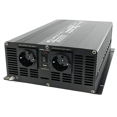 Abbildung von SOLARTRONICS NM3000 Spannungswandler 24V 230V modifizierter Sinus 3000W 6000W Spitzenleistung Wechselrichter auf Stromwandler mit Schuko &amp; USB Anschluss Solar Inverter Umwandler