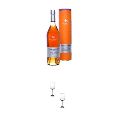 Abbildung von A. De Fussigny ADF VSOP Grand Champagne 0,7 Liter + Nosing Gläser Kelchglas Bugatti mit Eichstrich 2cl und 4cl 2 Stück