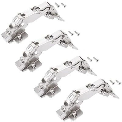 Abbildung von SOTECH 4 Stück Weitwinkelscharniere T45 Innenanschlag 165 Weitwinkel Topfband mit Soft Close Topfscharnier inkl. Montageplatte