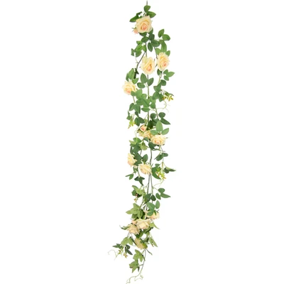 Abbildung von I.GE.A. Kunstblume &quot;Rosenranke&quot;, Künstlich Rosengirlande Kunstblumen hängend Hochzeit Weihnachten