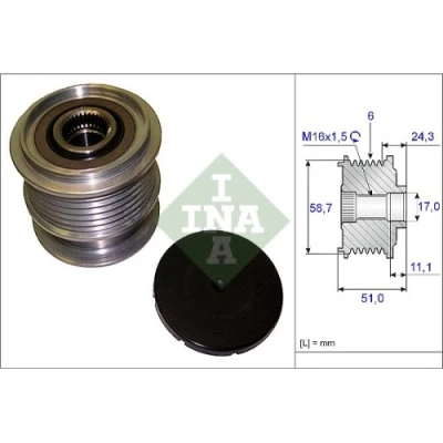 Abbildung von INA 535 0200 10 Freilauf Lichtmaschine 51 Spezialwerkzeug zur Montage notwendig FORD: Galaxy Mk2 MPV, S Max Mk1, MONDEO 4, VOLVO: XC60 I, S80 II