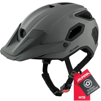 Abbildung von ALPINA COMOX Widerstandsfähiger, Stoßabsorbierender &amp; Anpassbarer Enduro Fahrradhelm Mit kurzem Schild Für Erwachsene, coffee grey matt, 57 62 cm
